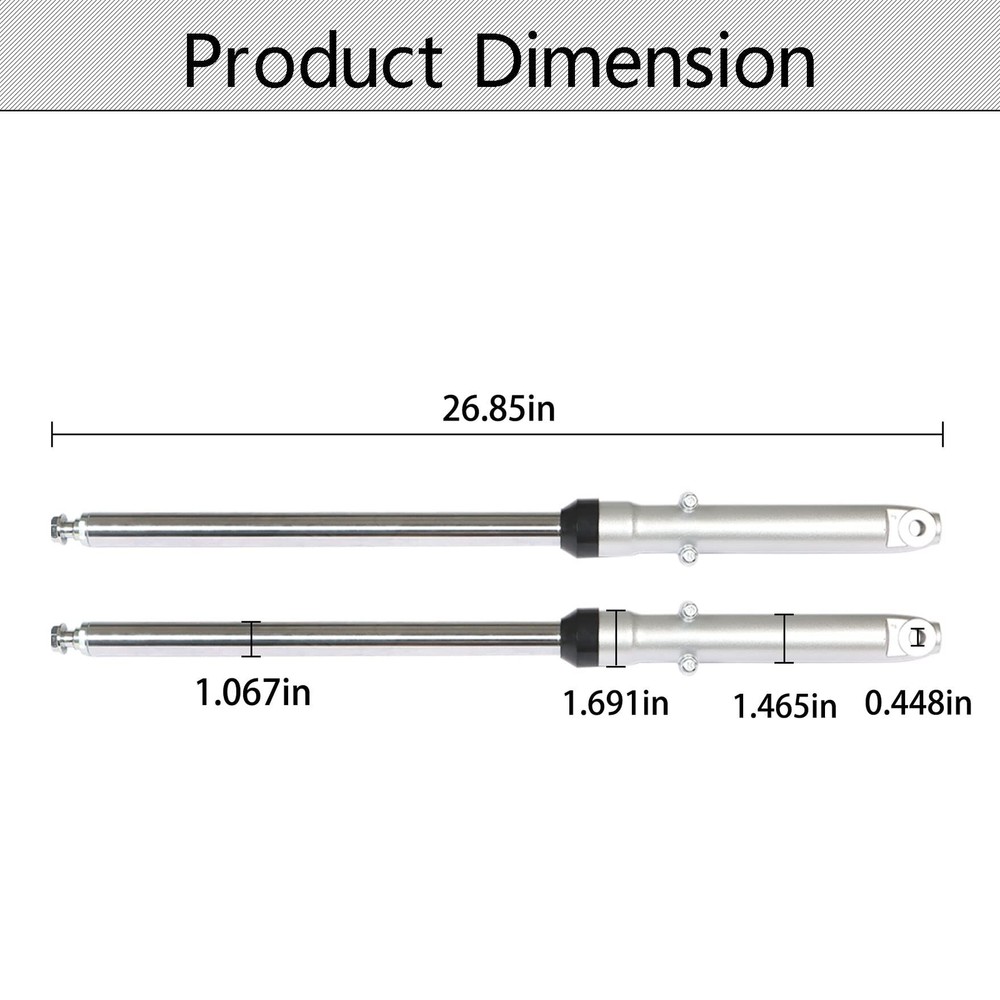 1 Pair 27" Motorcycle Front Fork Tubes Shocks Suspension Oil Absorber Replace...