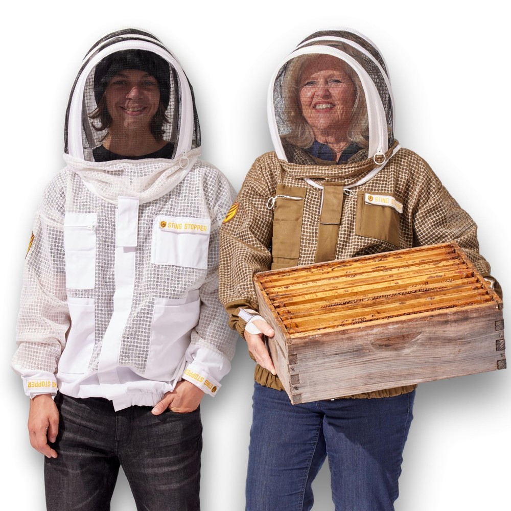 Sting Stopper Ventilated Beekeeping Jacket with Extended Toros, Quick Pullove...