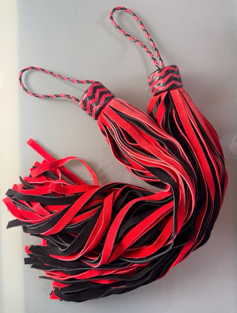 Suede Floggers Whips Red & Black