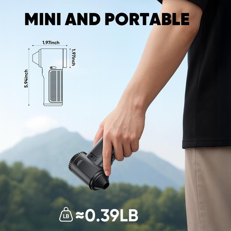 Electric Air Duster Cordless Mini Jet snow Blower Portable Turbo Fan with LED