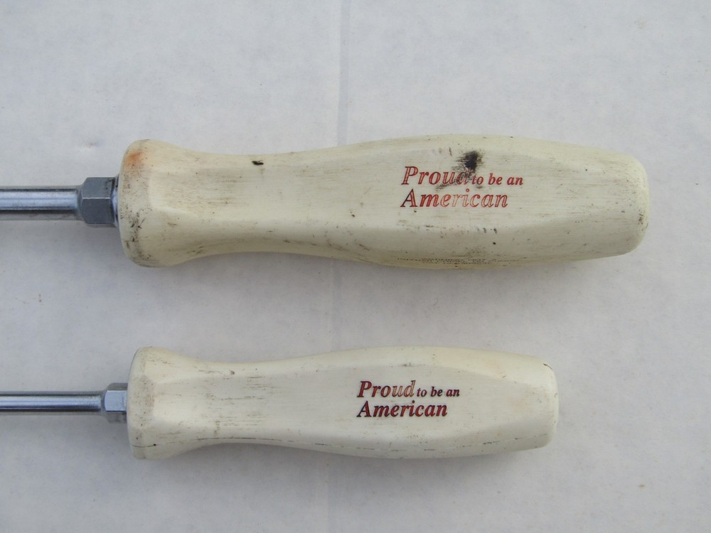 Snap On Tools SDD8 + SDD4 Flat head Screwdriver Set - White Handle