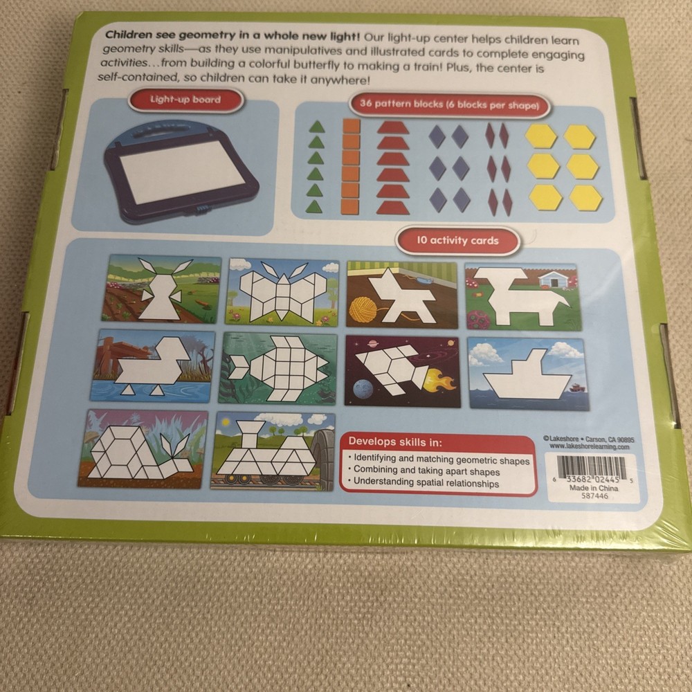 Lakeshore Geometry Light-Up Activity Center - Math Games 4 & Up Explorers Puzzle