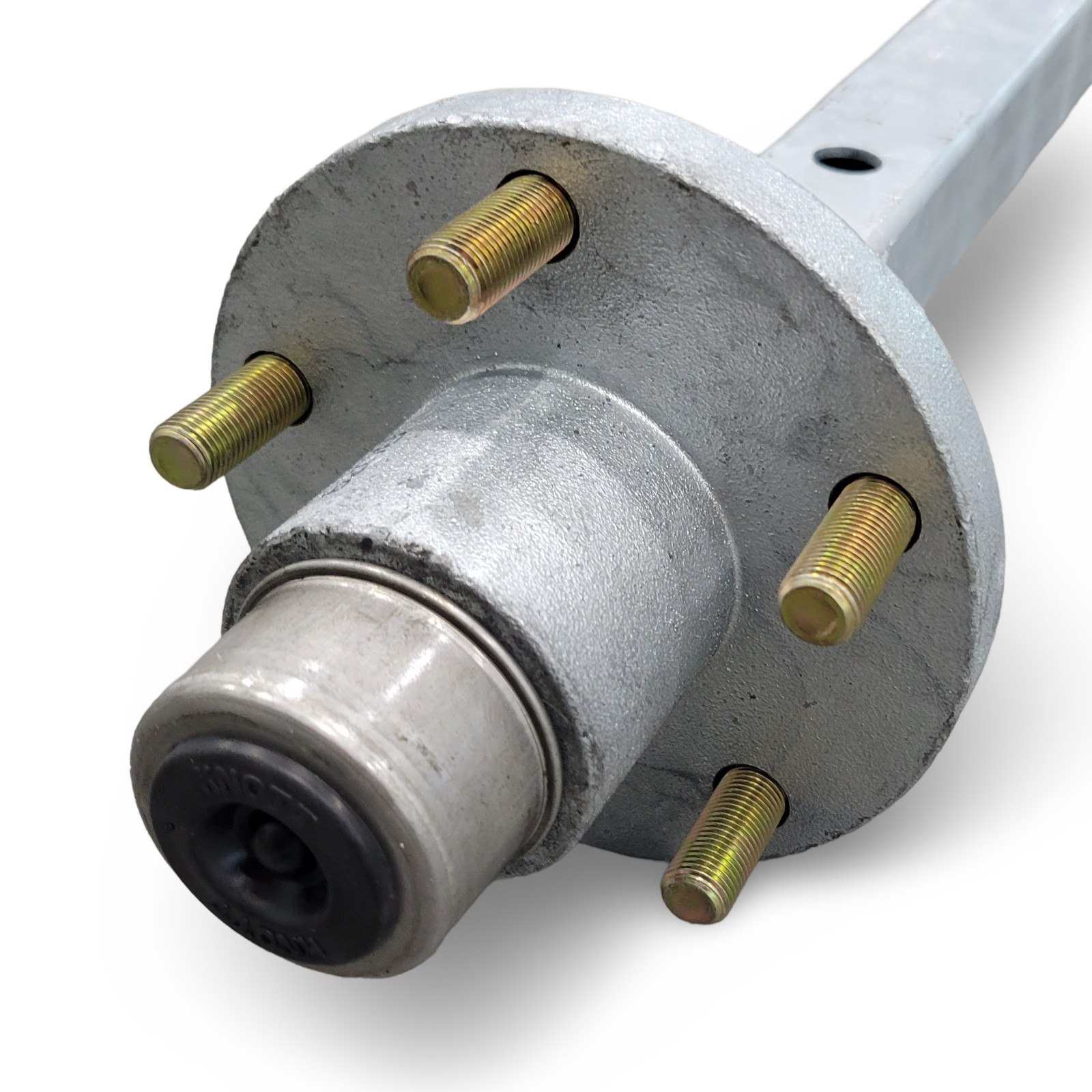 Knott 2500lb 65 in Hub Face Galvanized Square Boat Trailer Axle 5 Lug Idler Hubs