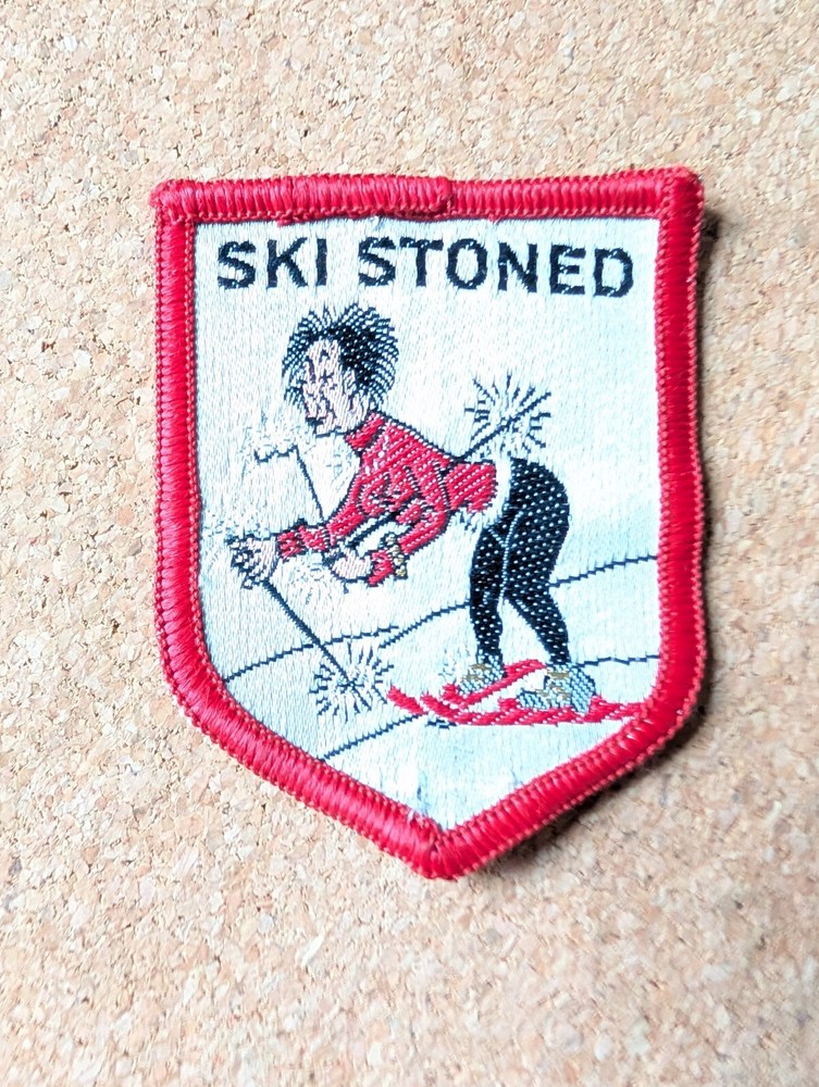 Vintage Ski Stoned Skiing Patch Rare Find