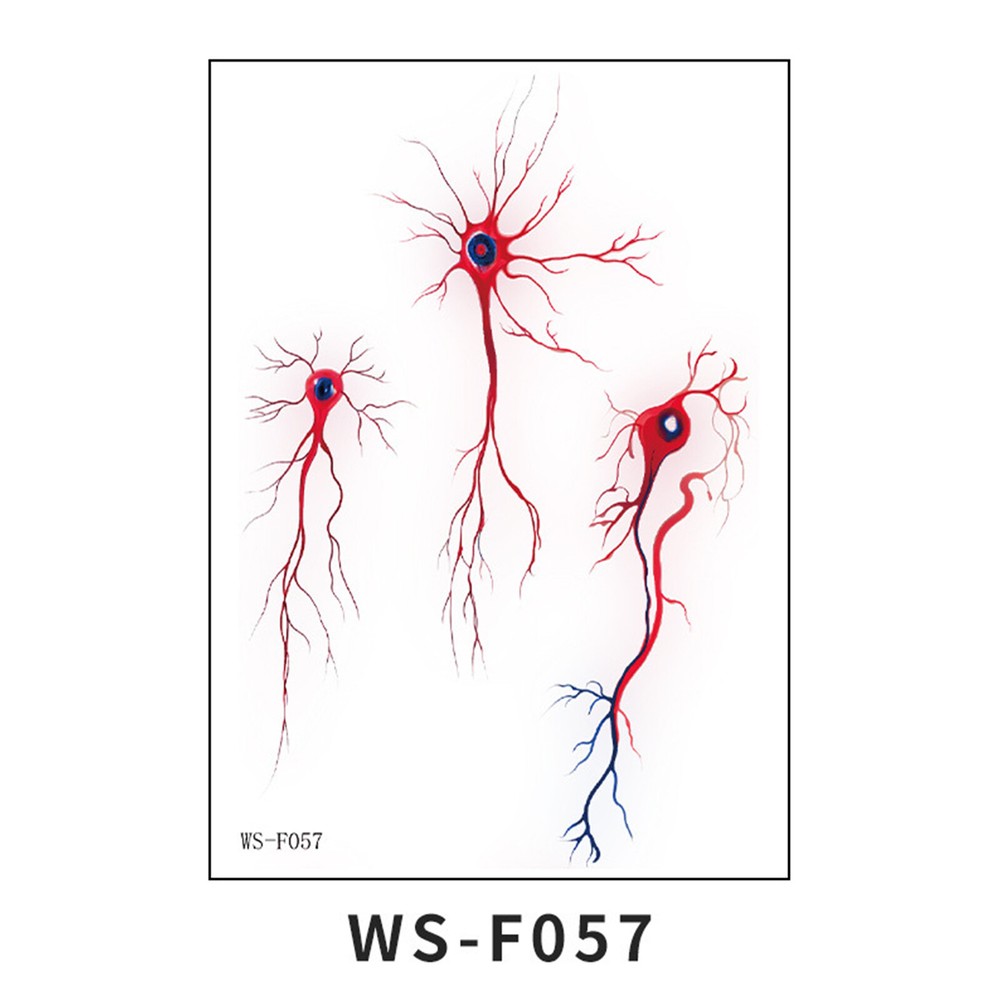 10Pcs Waterproof Realistic Simulation Vascular Cell Temporary Tattoos Stickers