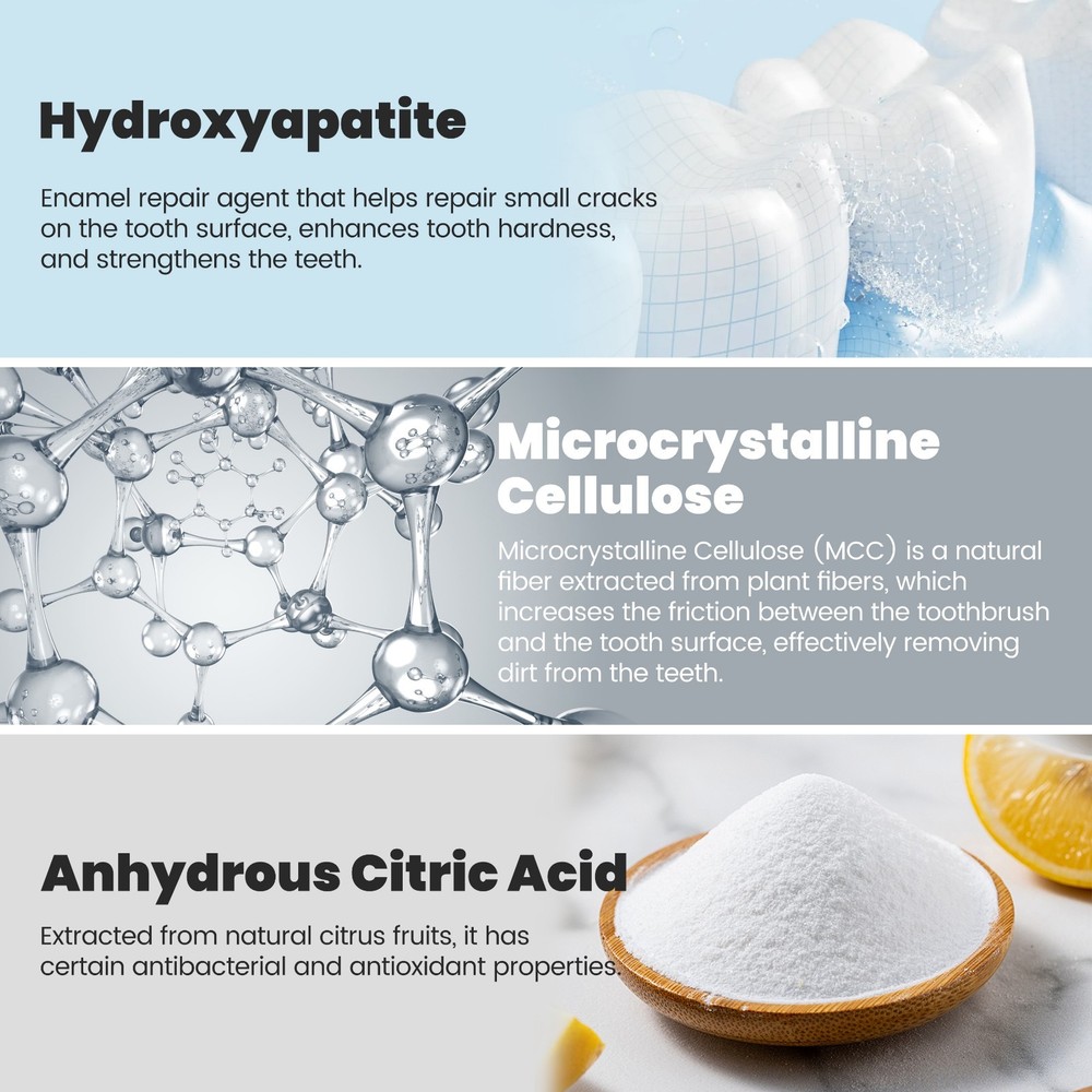 CEELIKE 7.5% nHAP Toothpaste & 5% nHAP Solid Toothpaste - 4.23 oz + 62 Tablets