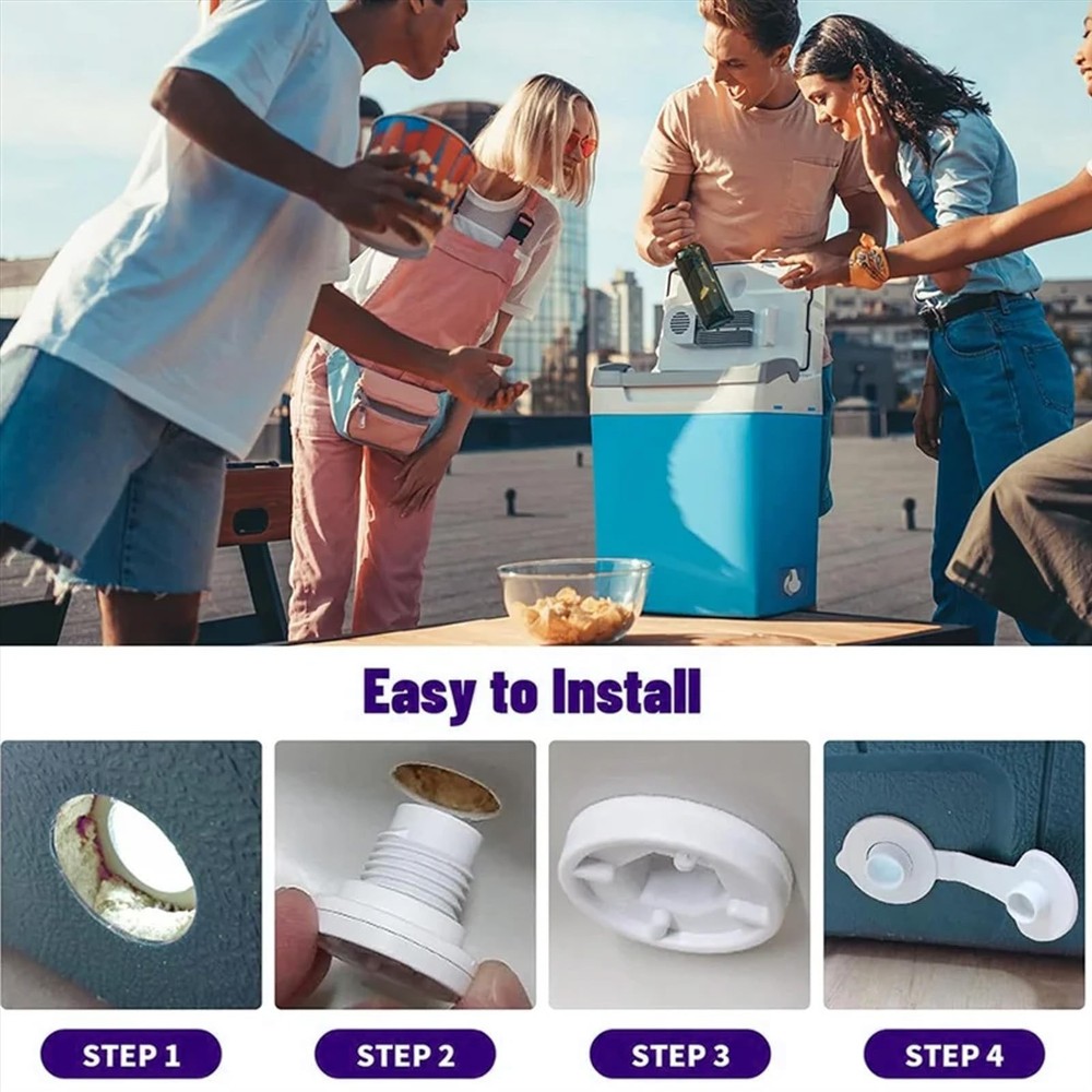 2Set Cooler Drain Plug, Triple snap on Drain Plug, Replaceable Cooler Cover A...