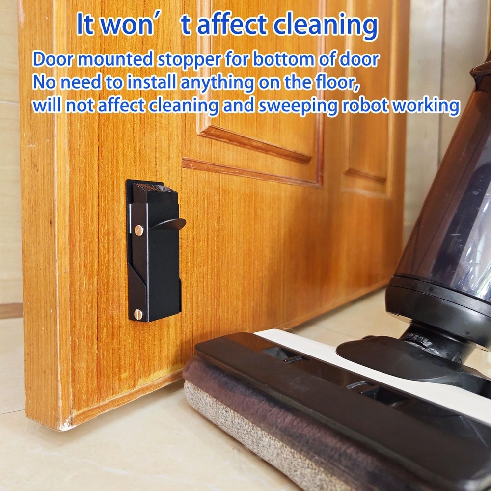 Door Stoppers Adhesive, Kick Down Stop Holder Keep Open, Black