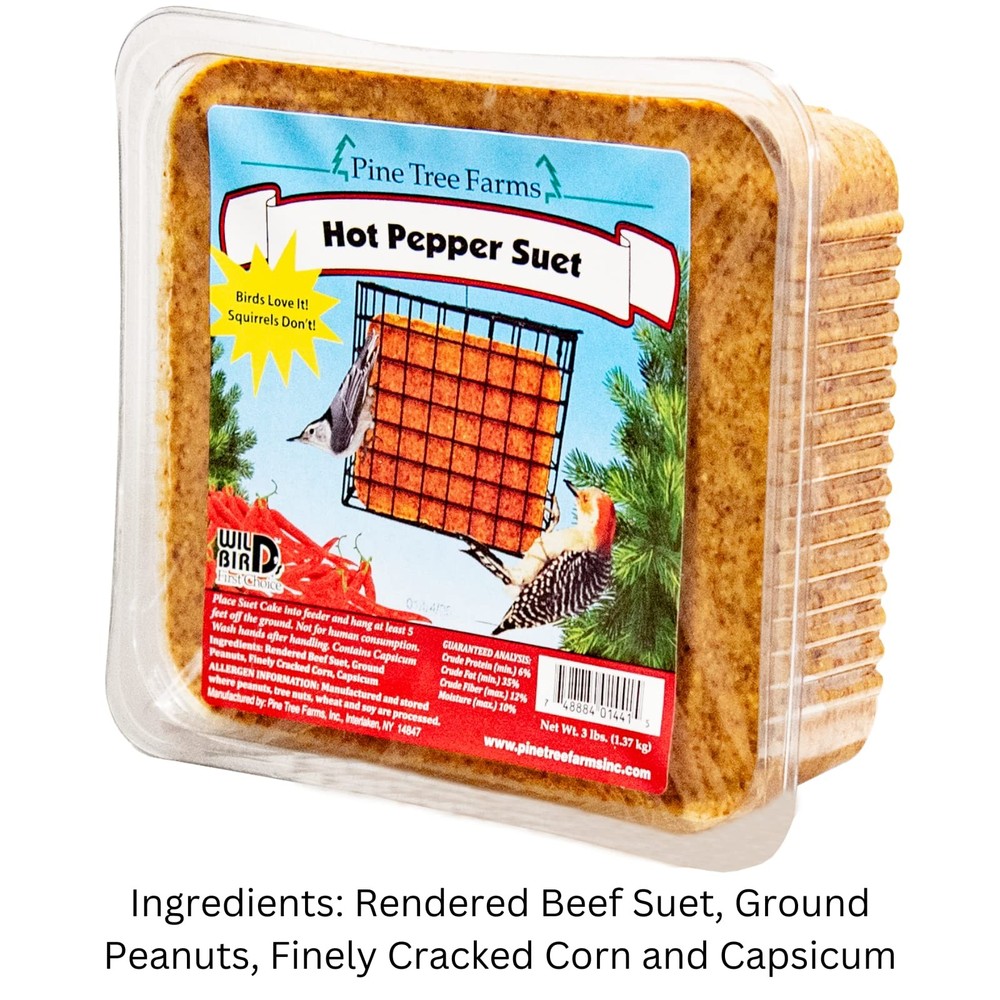 Pine Tree 1441 Hot Pepper Suet Cake, 3-Pound