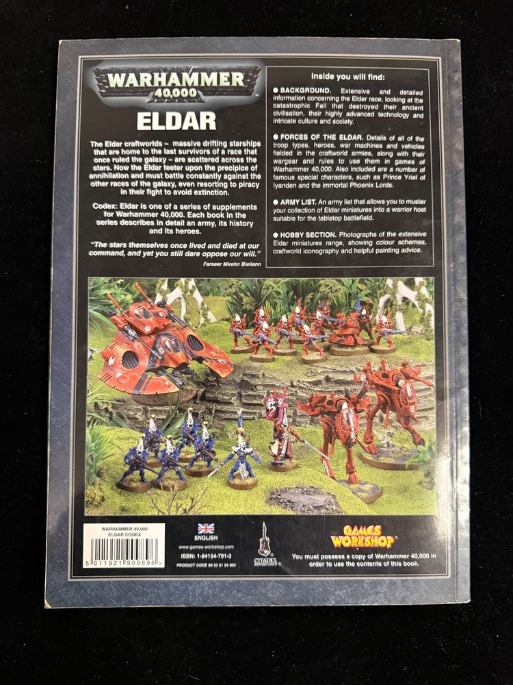 Games Workshop Warhammer 40k Eldar Codex Lot B Rulebook 4th Edition