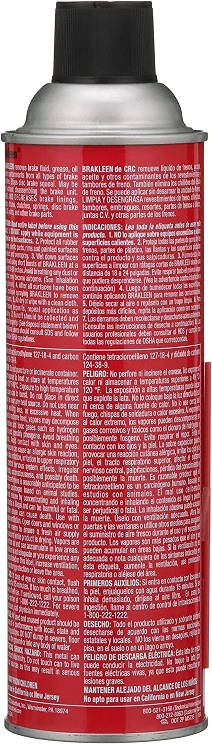 CRC 05089-Case Brakleen Brake Parts Cleaner (Non-Flammable),19oz, 12 Pack