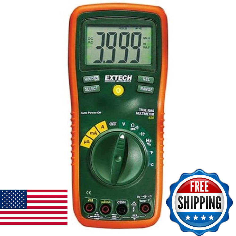 Extech by FLIR EX430A 11-Function True RMS Digital Multimeter with Type K Thermo