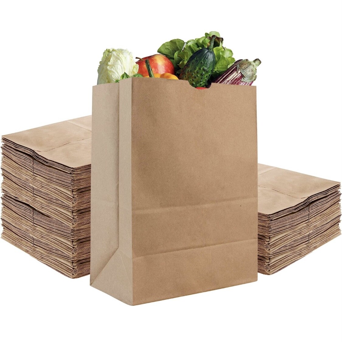 Brown Paper Bag Lunch Grocery Shopping Take out Bags Capacity 2, 4, 6, 8, 12 Lbs