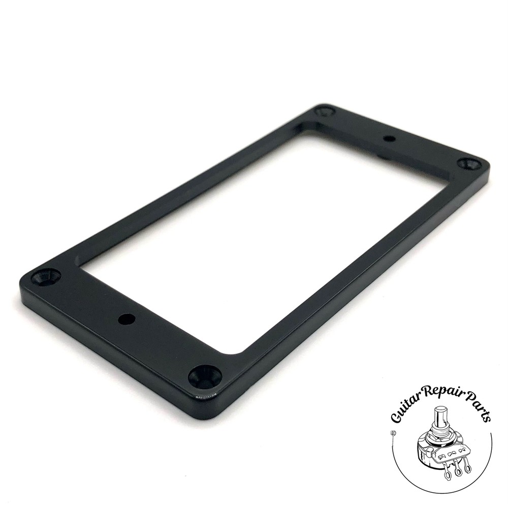 Plastic Humbucking Pickup Ring, Flat Bottom, Straight Sides, Short - Black