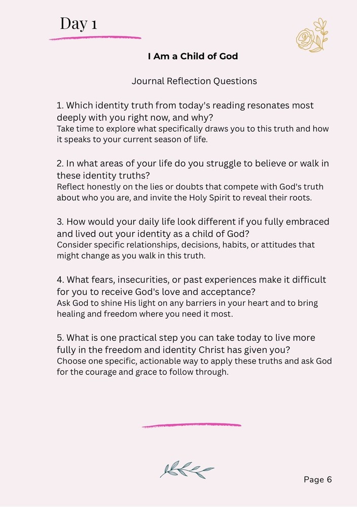 Christian Devotional Bundle | Prayer Journal Bible Study Identity in Christ PDF