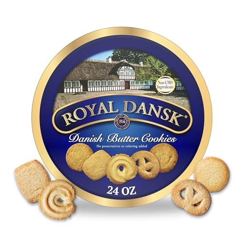 Danish Butter Cookies, Premium 1.5 Pound (Pack of 1) Danish Butter cookies