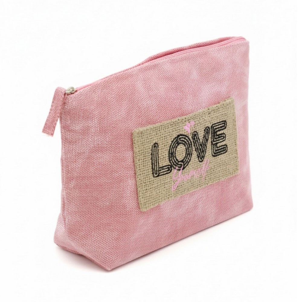 Message Patch Cosmetic Pouch Bag