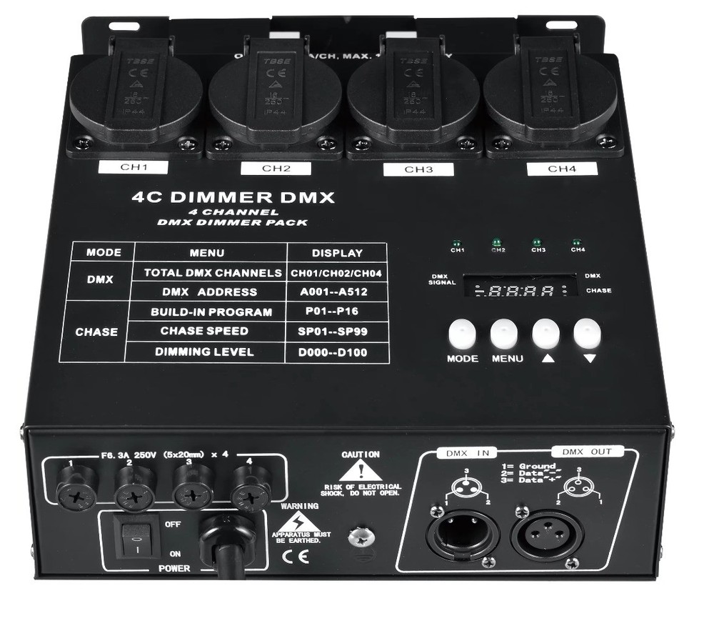 High Quality LED Controller Digital 4 Channel DMX Dimmer Pack for Stage