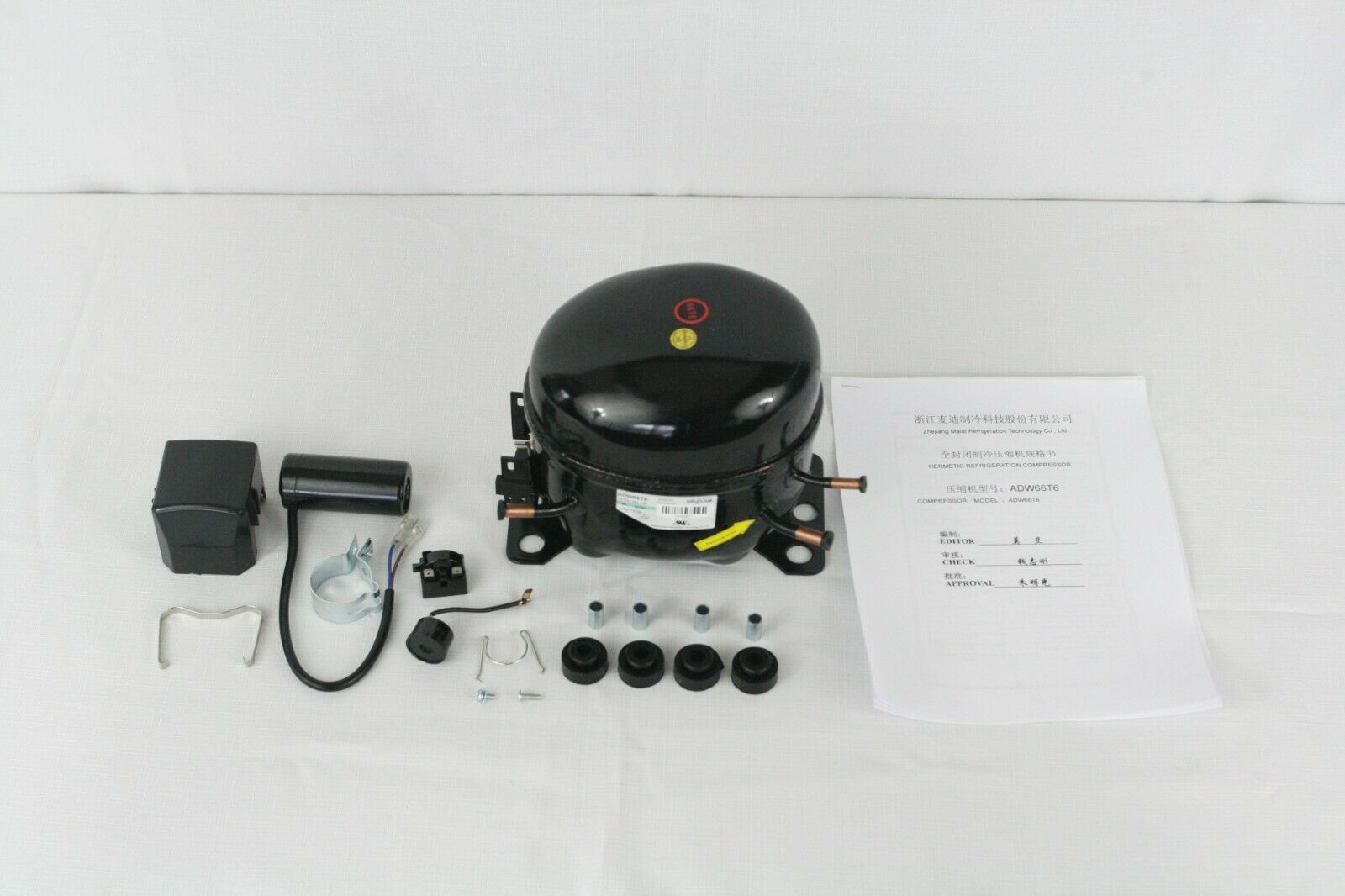 SIKELAN ADW66T6 REFRIGERATION COMPRESSOR 1/4+ HP 665BTU 110-120V R134A 50-60HZ