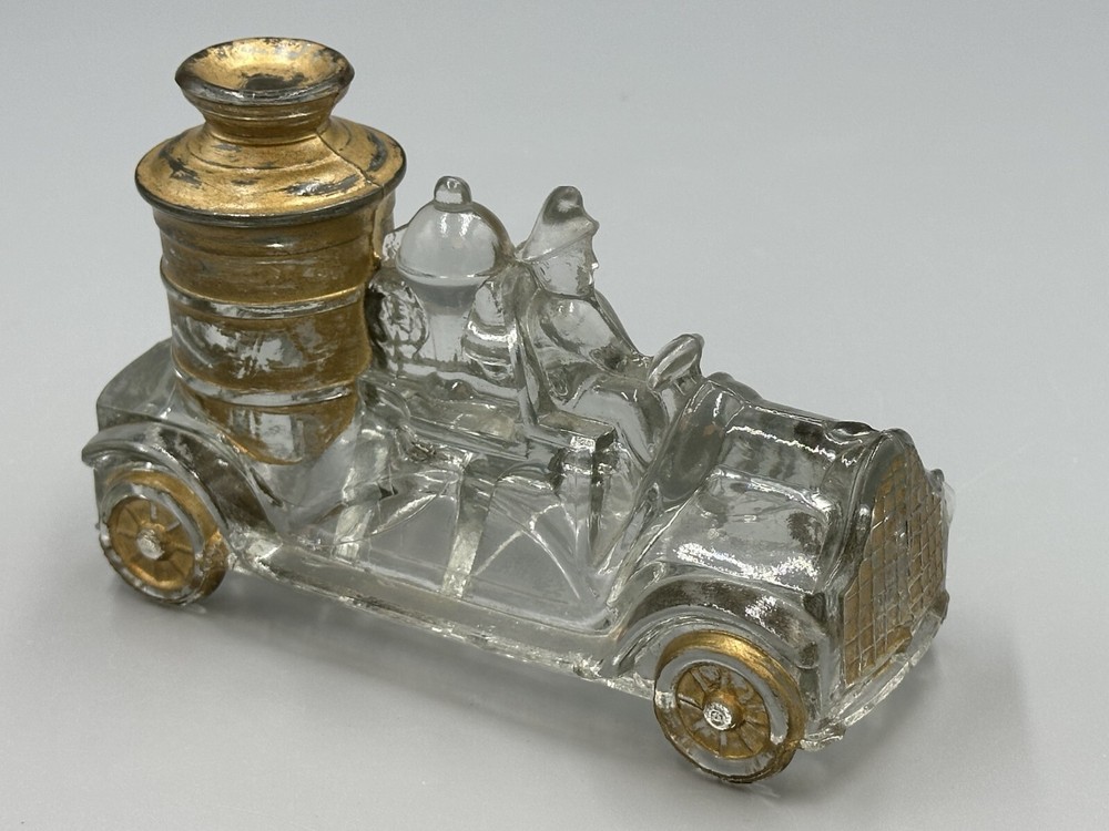 1920s FIRE ENGINE Large Boiler #2 GLASS CANDY CONTAINER Antique A&E 222