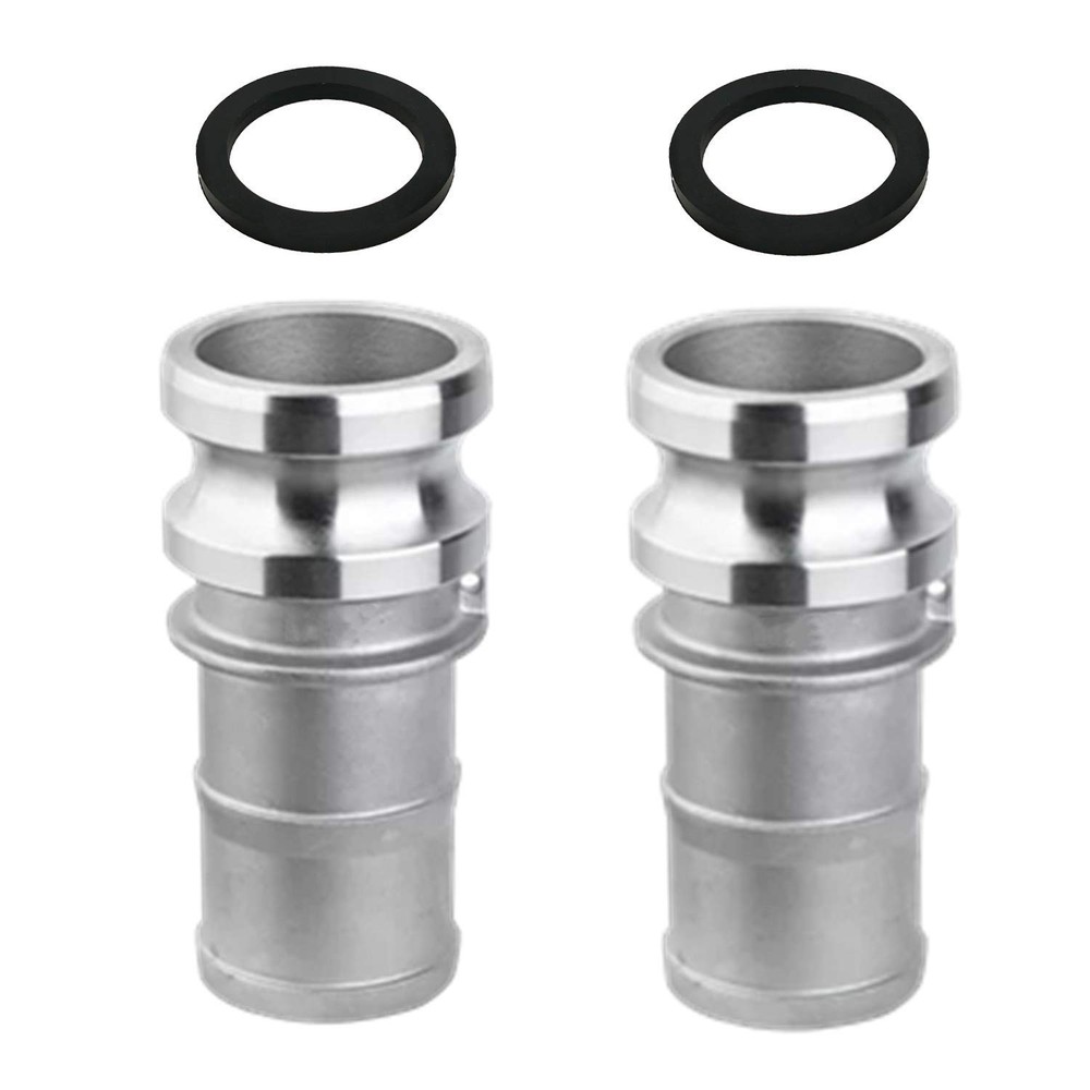 2PCS Type E Aluminum Global Type E Cam and Groove Hose Fitting, 1" Plug x 1" ...