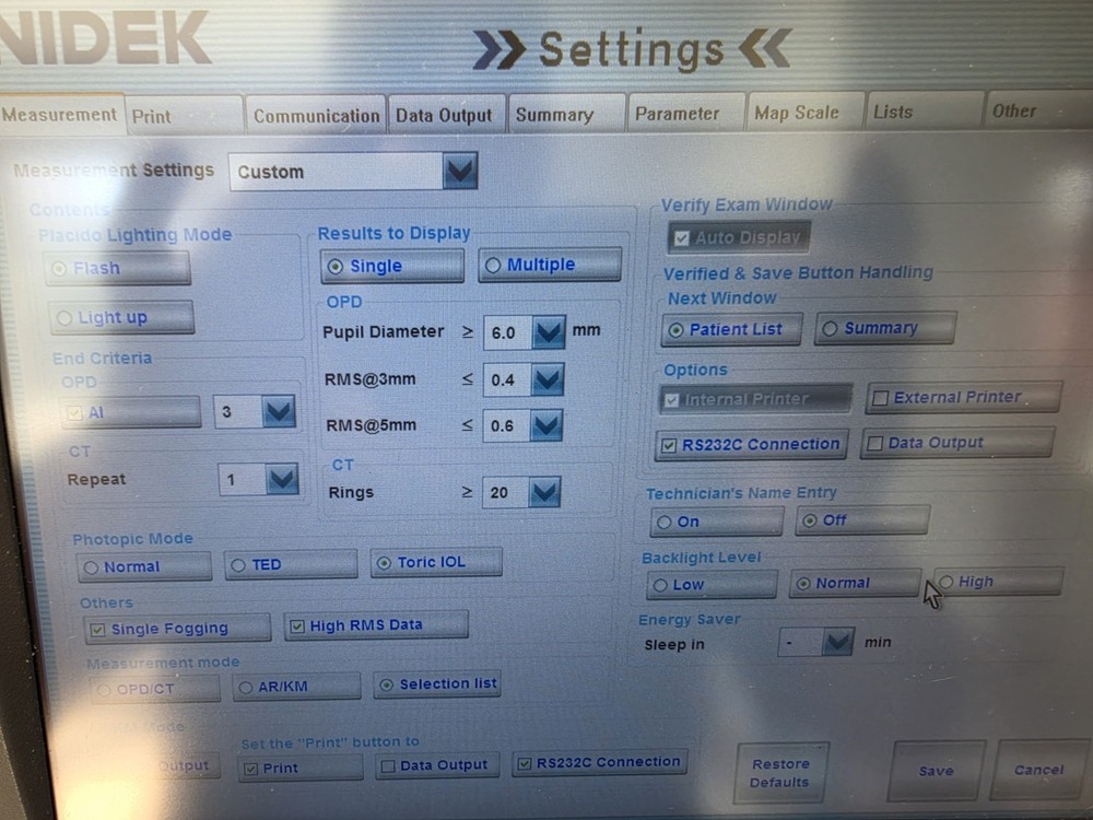 MARCO Nidek OPD-Scan III