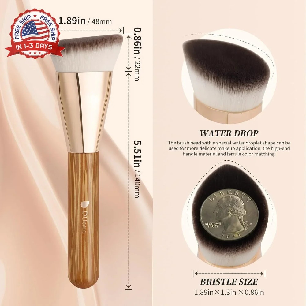 DUcare Angled Foundation Brush for Flawless Makeup Application Professional Liqu
