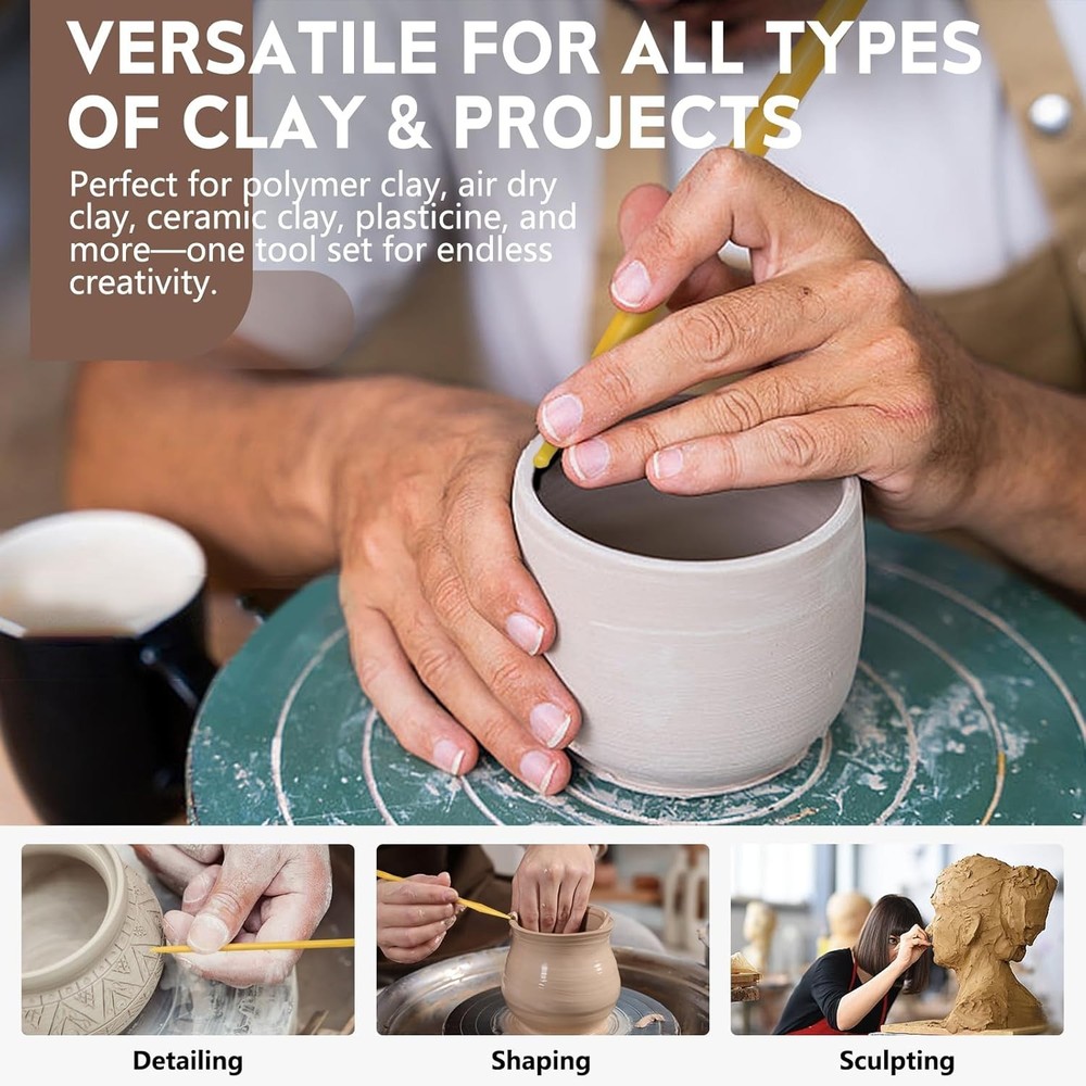 18pcs DIY Plastic Pottery Tool Kit for Polymer Clay Tools