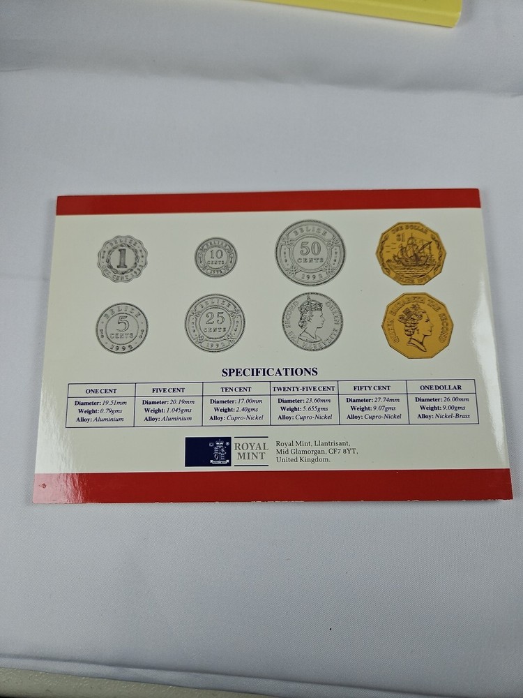 BELIZE - 1992 ~ Brilliant Uncirculated MINT SET ~ 6 COINS ~ MINT PACKAGING