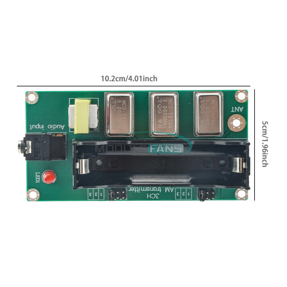3Channels AM Transmitter 1MHz 3MHz 5MHz Finished Board w/ Antenna + Audio Cable