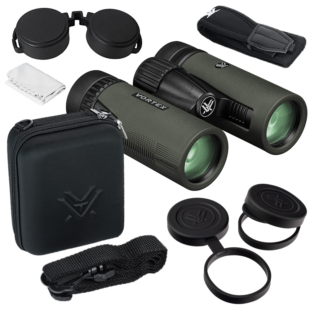 Vortex Optics DB-213 Diamondback HD 10x32 Binocular with Free Hat Bundle