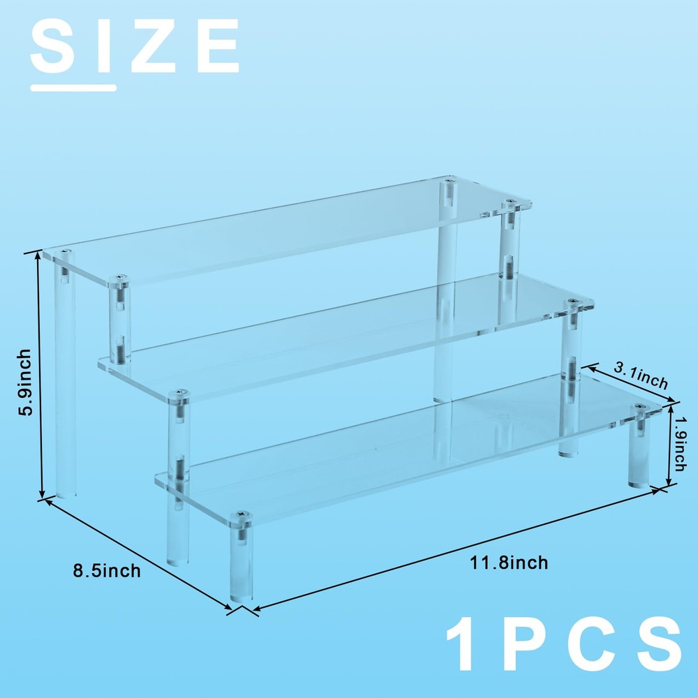 Acrylic Display Stand Risers, 3 Tier Perfume Stand Organizer
