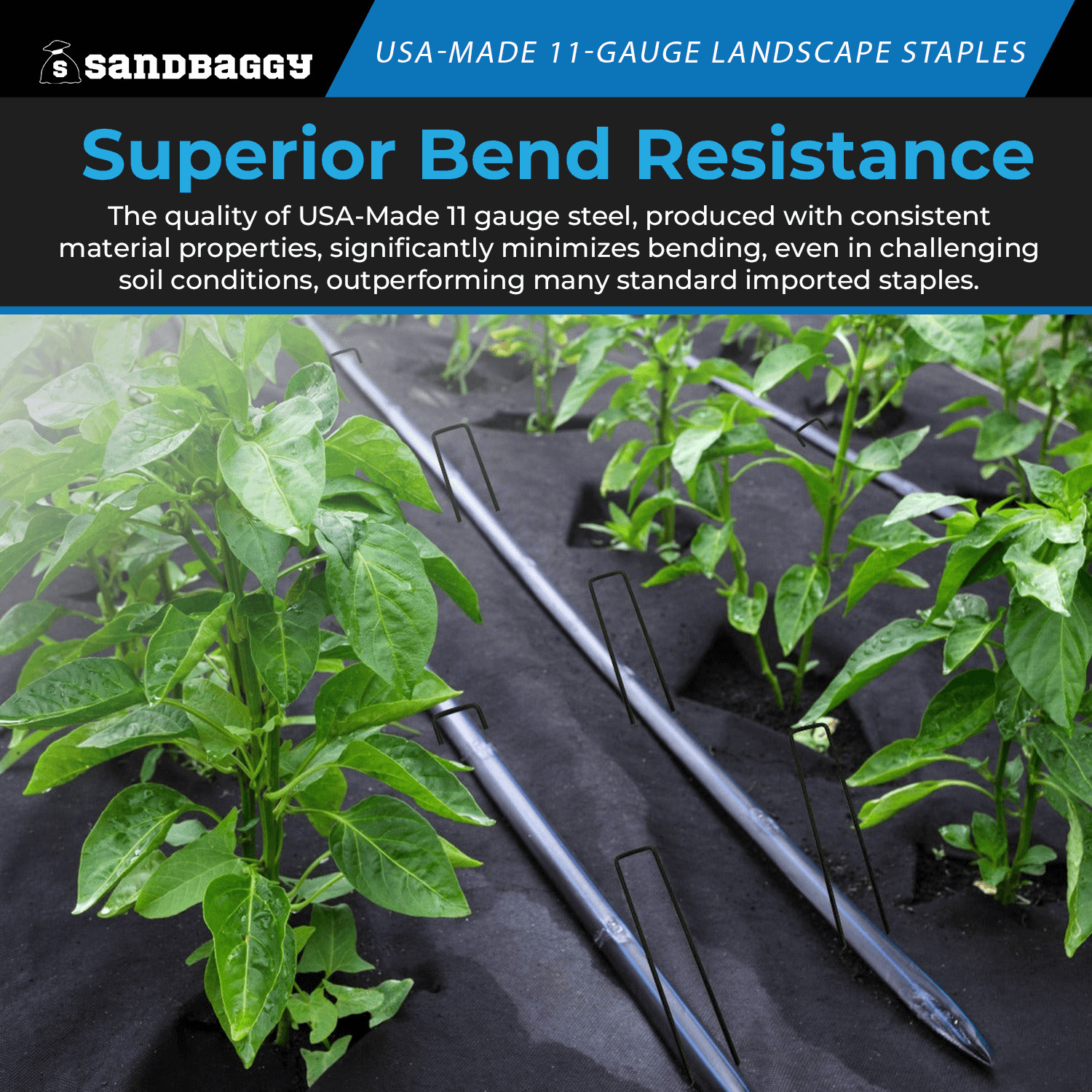 Sandbaggy 6-Inch Landscape Staples – USA Made