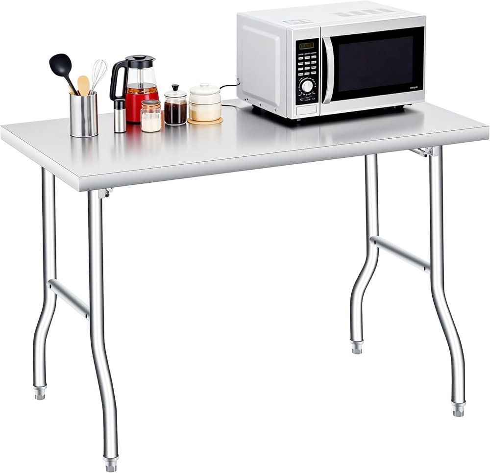 Stainless Steel Table 400 LB Metal Foldable Prep/Work Table Portable Workbench