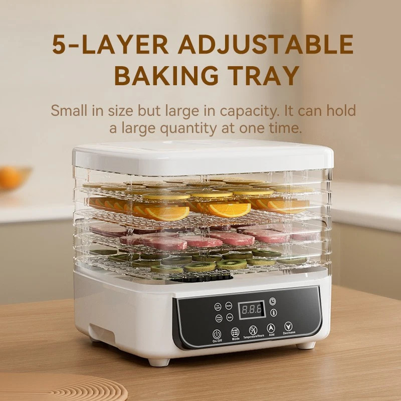 5 Trays Electric Food Dehydrator Commercial Fruit Jerky Beef Meat Dryer Machine