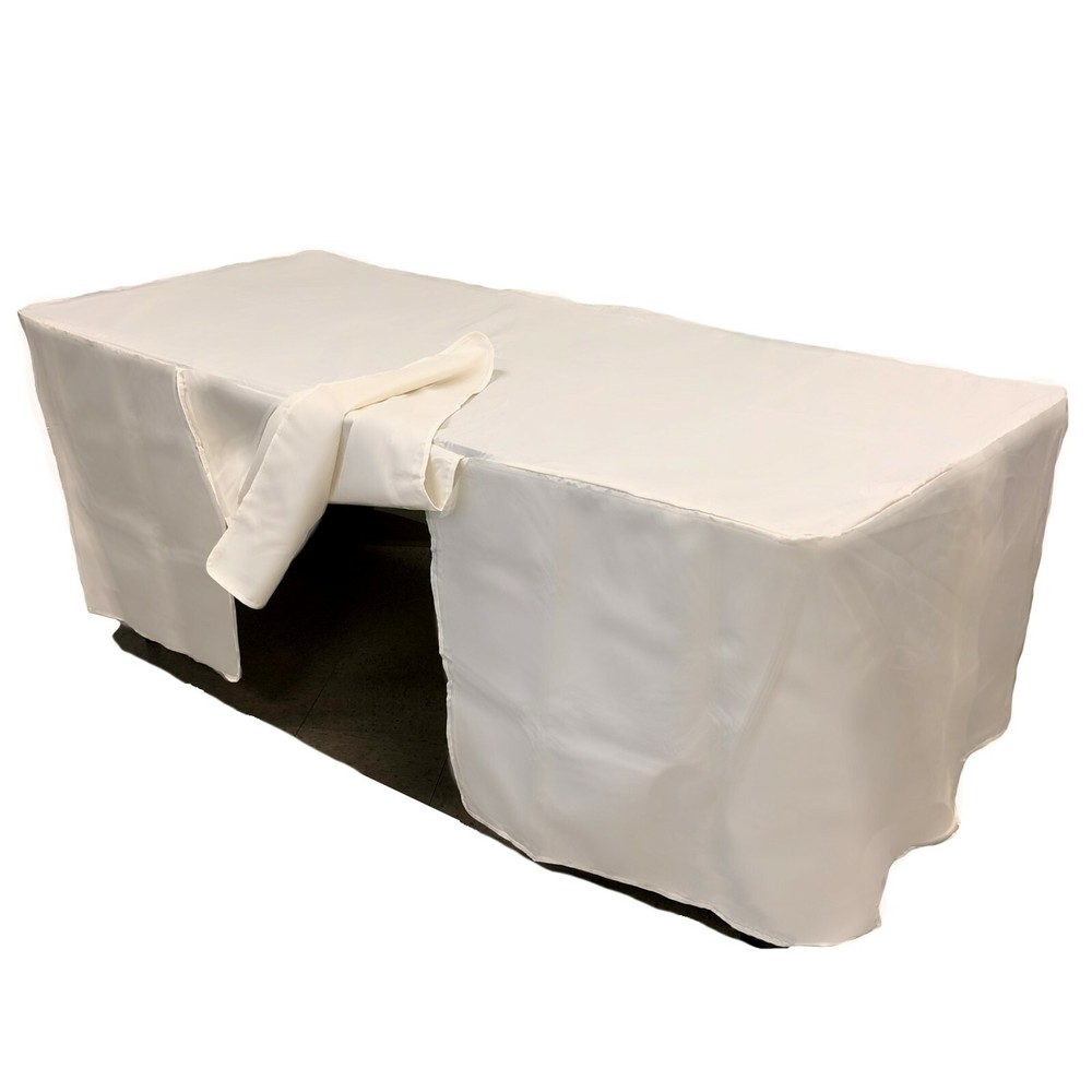 5ft Off-White Tablecloth 60"x30" Rectangular Table Wedding Banquet Tradeshow