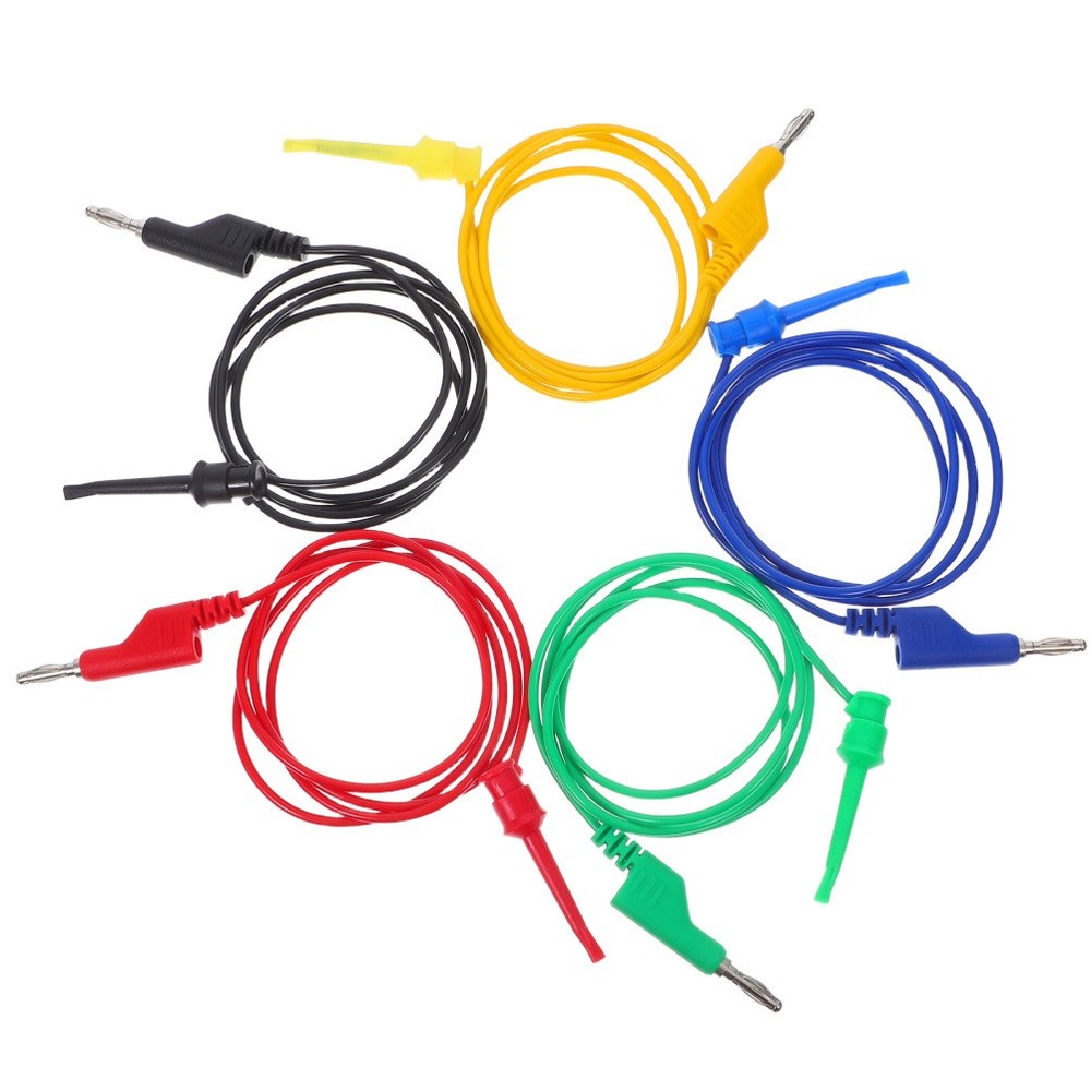 5 Pcs Electronic Testing Cable Flexible Cables Banana to Hook Leads
