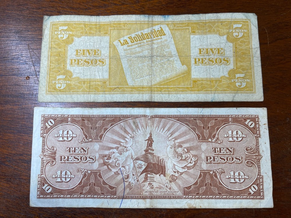 1949 Philippines 2 Banknotes lot