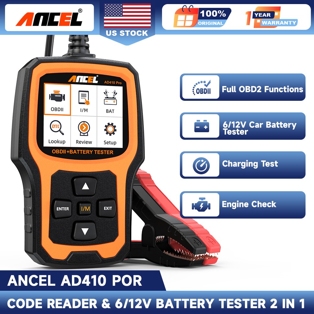 ANCEL AD410 PRO Battery Tester OBD2 Scanner Auto Code Reader Diagnostic Tool