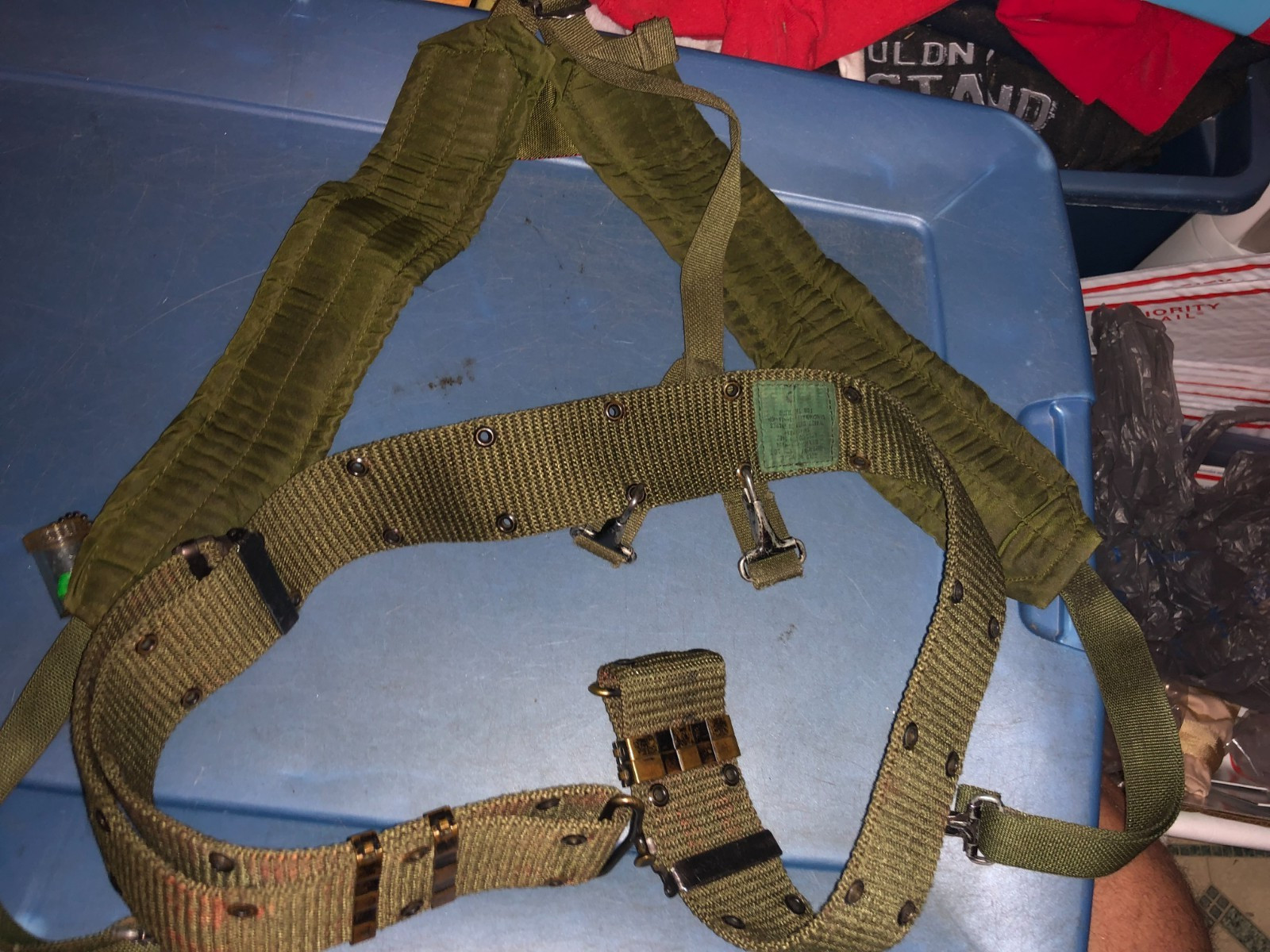US Army LC-1 Equipment Pistol Belt & Suspenders Large