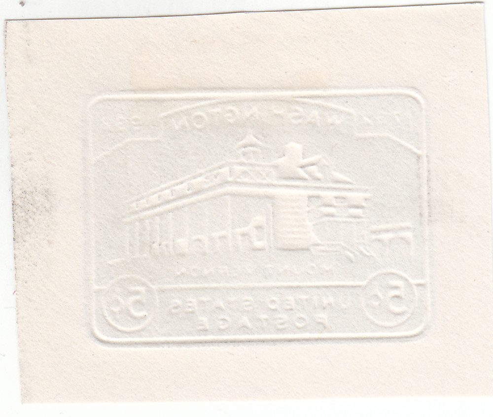 Scott # U528 - 5c Blue Envelope Cut Square - Mint Hinged