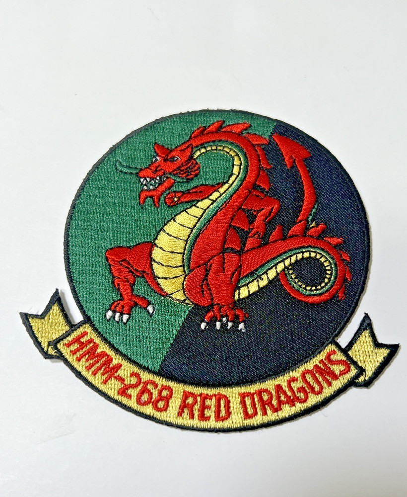 USMC US Marine Corps HMM 268 Medium Helicopter Squadron Patch 3 3/4"
