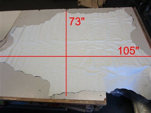 LEATHER HIDE WHITE SMOOTH SURFACE 105" X 73"
