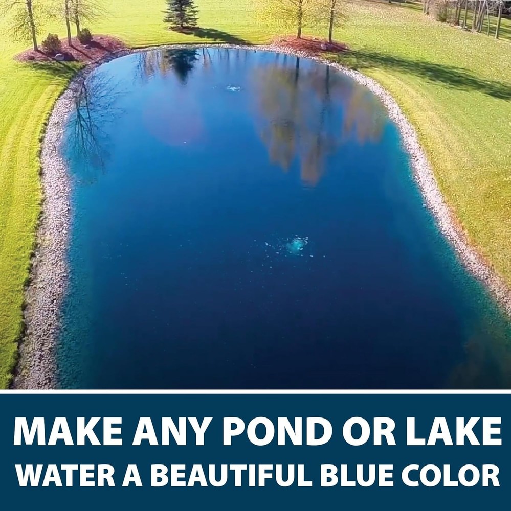 Nature's Blue Pond Dye Packets for Large Pond, 2 Pack, Fish Safe, UV Blocking