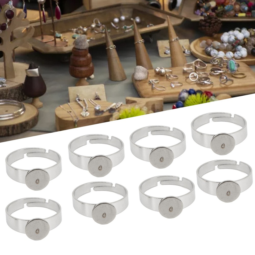 Adjustable Ring Blanks Ring Blanks 8mm Base Diameter 20PCS For Rings For