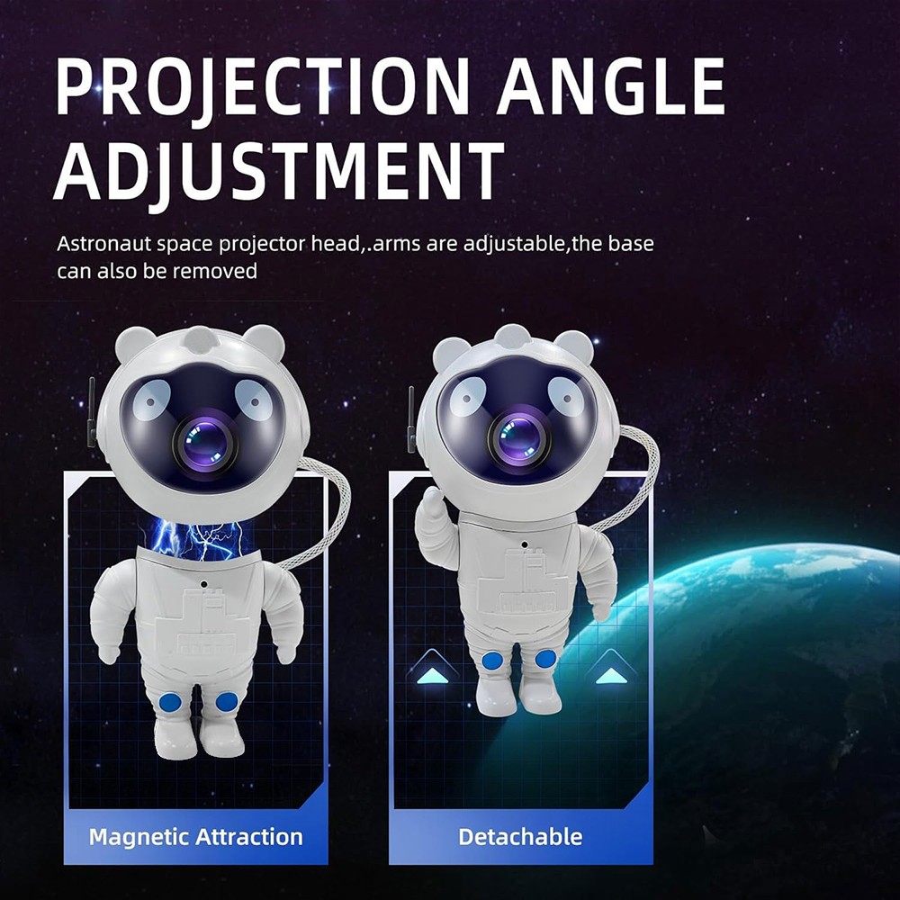 Astronaut Star Projector Galaxy Night Light 360°Adjustable with Timer and Remote