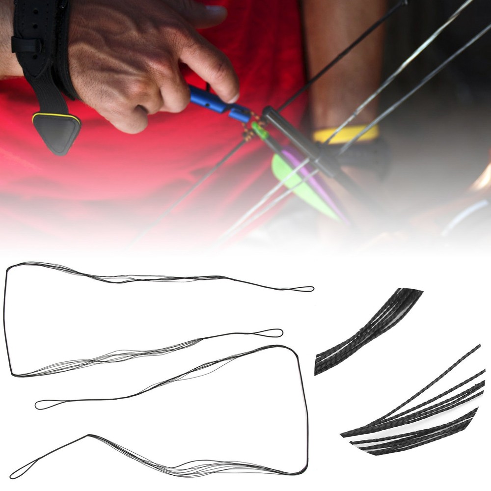 2 Pack 53" Recurve Bow String 12 Strands Archery Bowstrings Replacement Black US