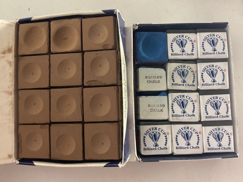 21 Silver Cup Pool Cue Stick Chalk Cubes - SHIPS FAST!