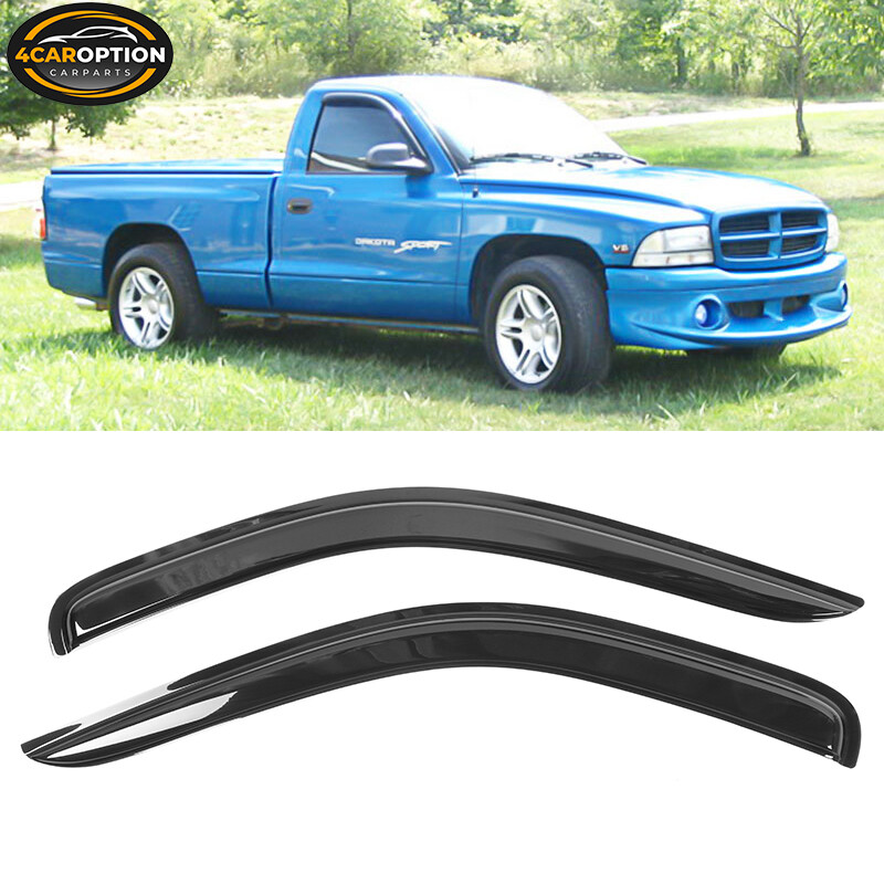 Fits 97-04 Dodge Dakota Regular Cab Window Visors Rain Sun Guard Vent 2Pc Set