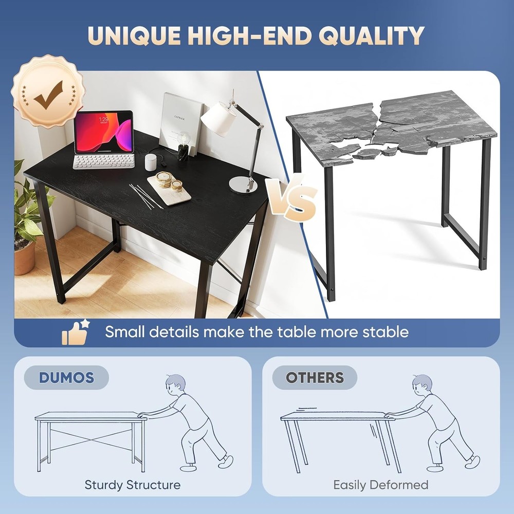 DUMOS 32 Inch Office Small Computer Desk Modern Simple Style Writing Study Work